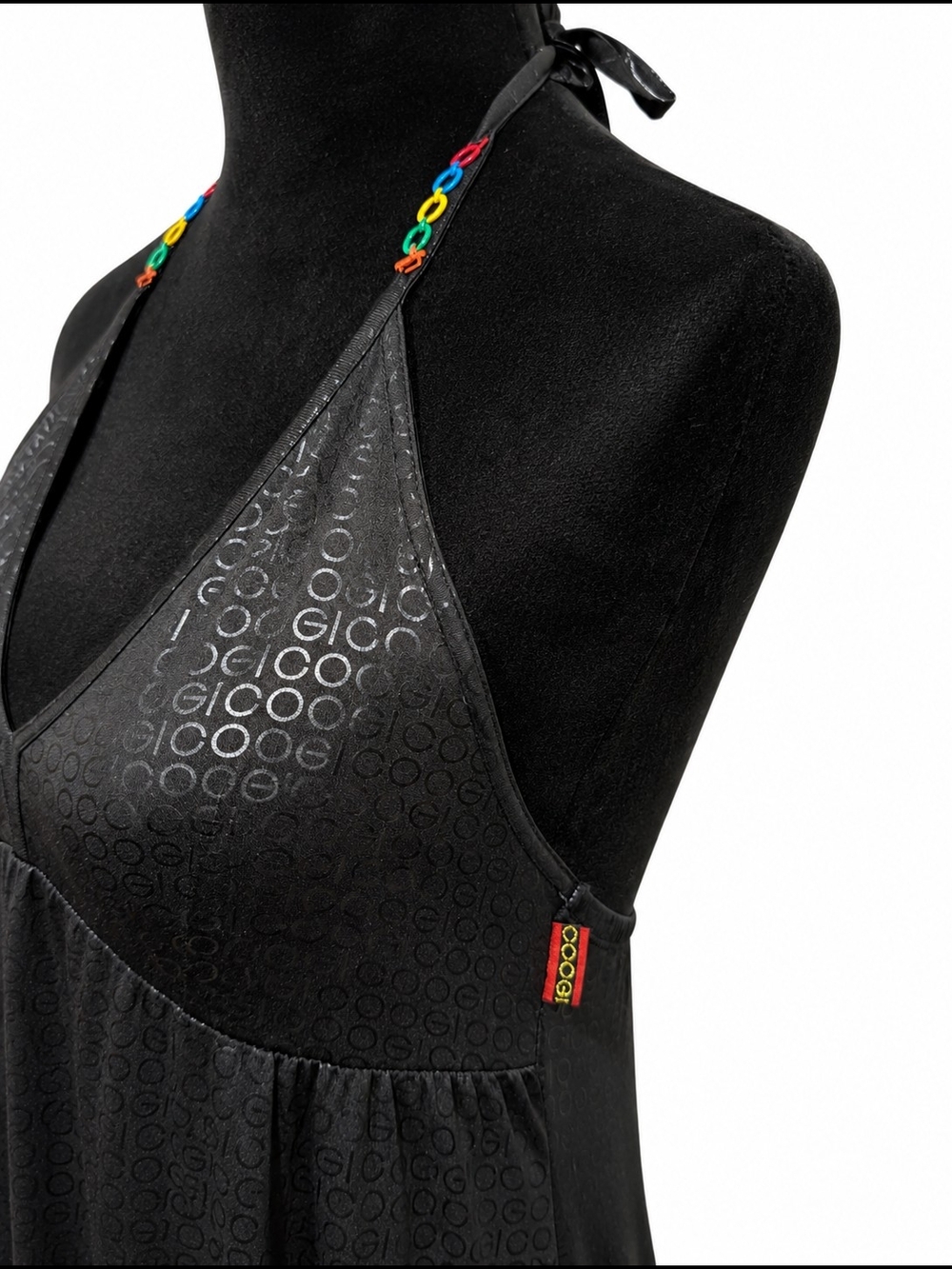 COOGI Black Maxi Halter Dress with Beaded Straps - Picture 6 of 12